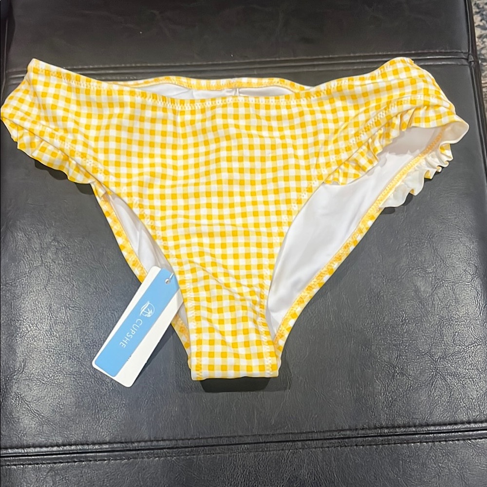 Yellow Gingham Bikini Bottom